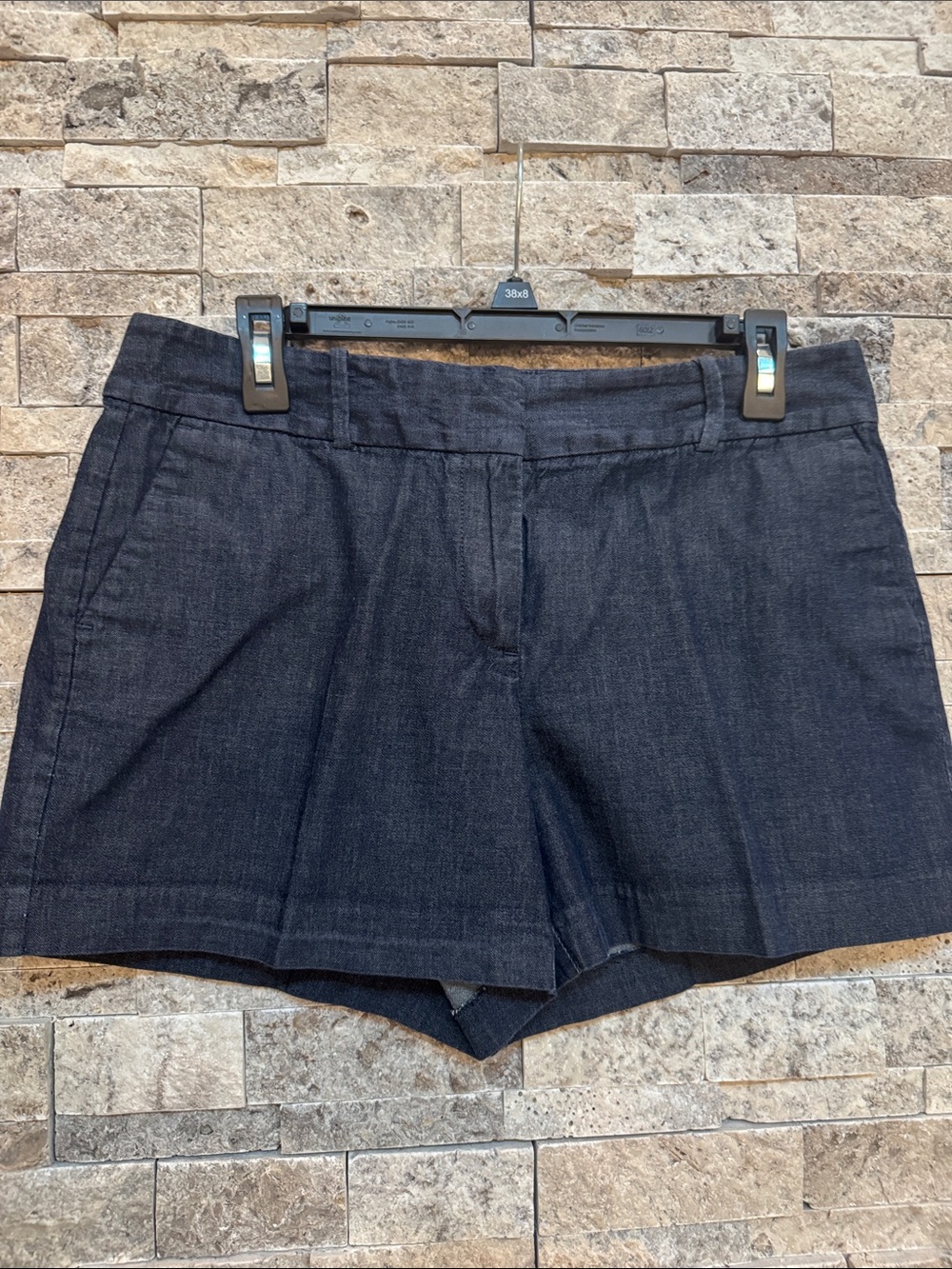 Ann Taylor Factory Dark Navy Denim-Look Jean Shorts